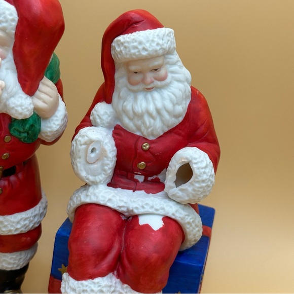 Santa Claus Figurine Porcelain Red White Toys Sack - Picture 14 of 16